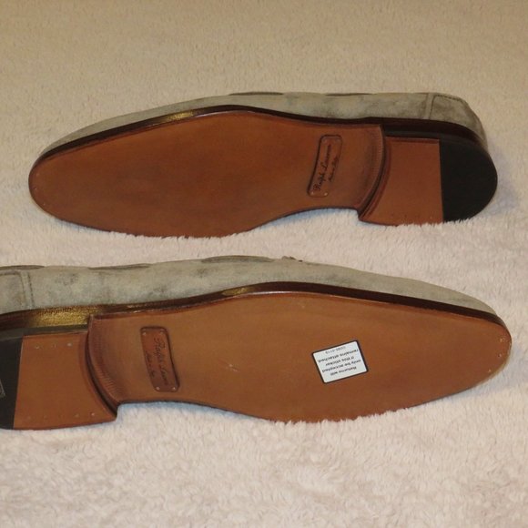 Ralph Lauren Purple Label Mens Italy Luther Tassel Sage Suede Calfskin Loafer 9D